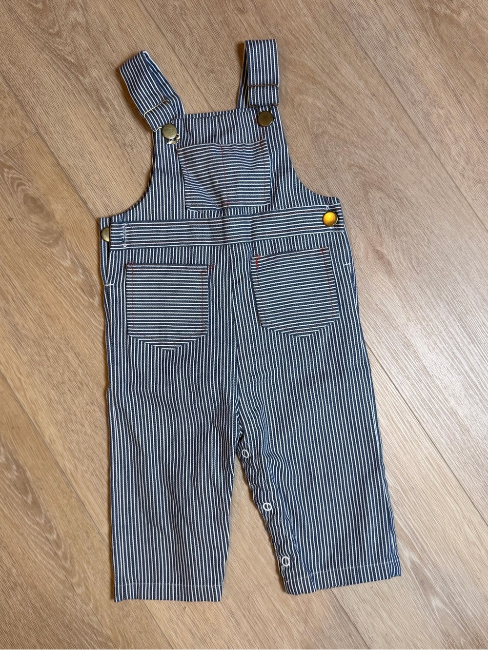 Vintage 80s Health-Tex Railroad Stripe Overalls Baby 12M Made USA